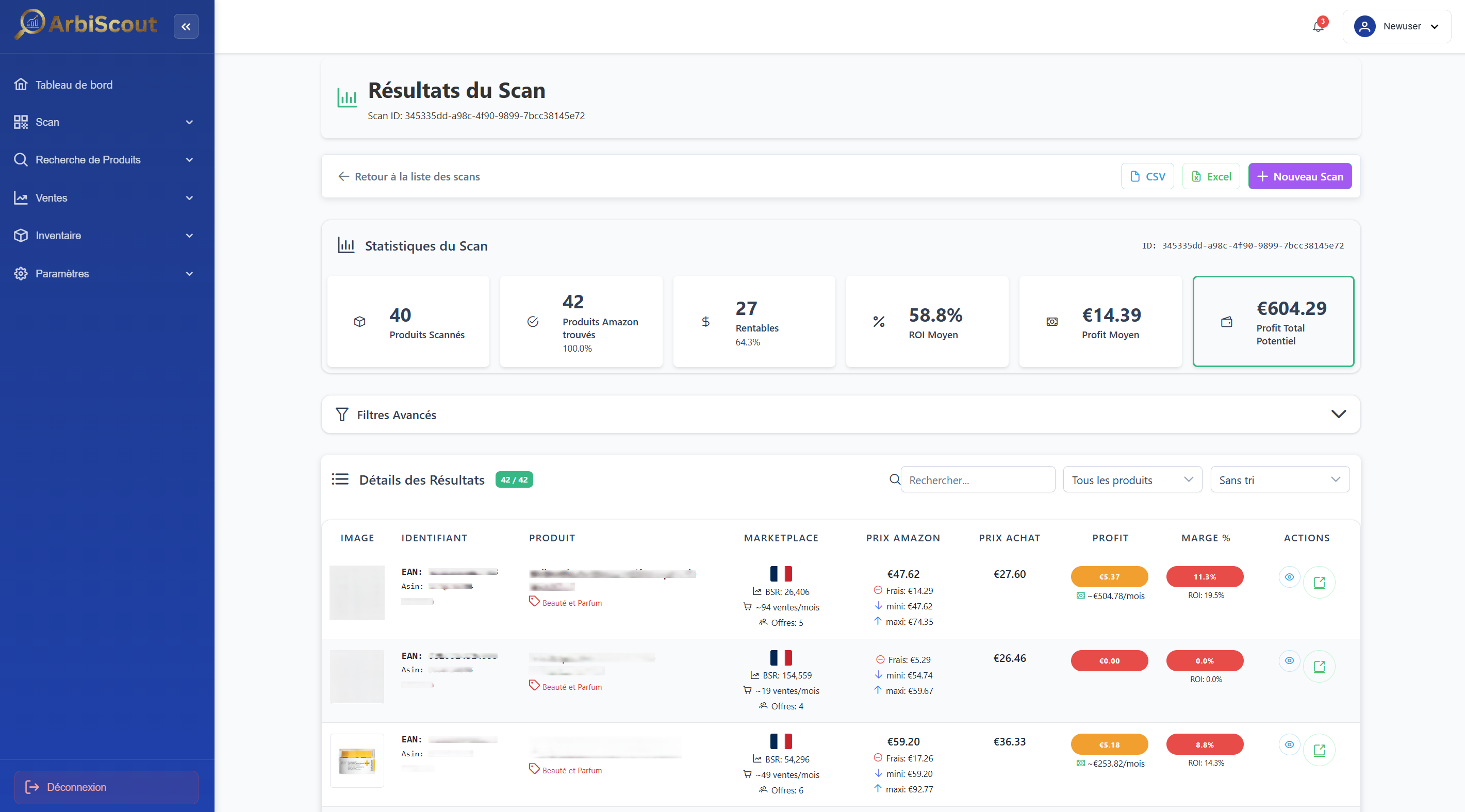 Analyse de rentabilité ArbiScout